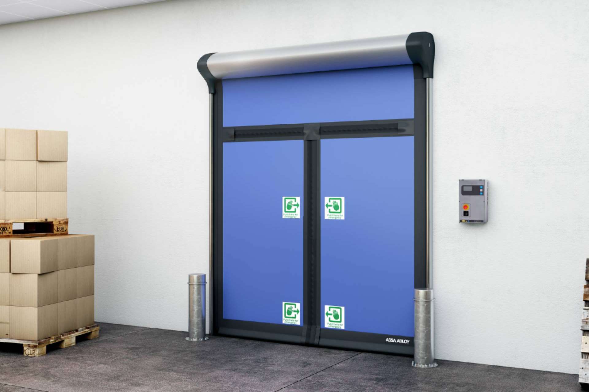 Puertas rápidas de alto rendimiento para salidas de emergencia